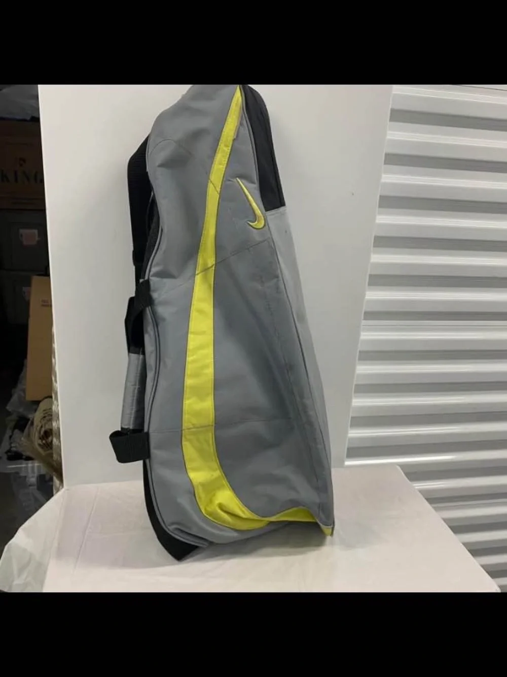 Nike Grey and Yellow Tennis Racket Bag